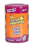 Scrub Daddy, Scrub Mommy - Dual Sided Sponge & Scrubber, Soft in Warm...